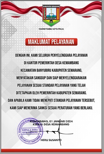 Maklumat Pelayanan Desa Kemambang